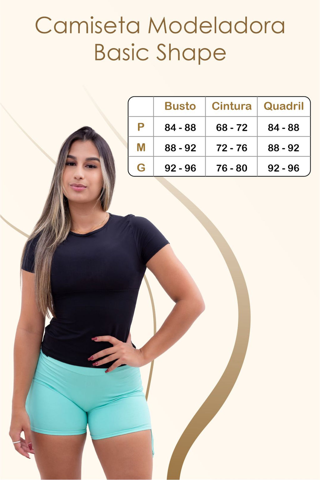 Camiseta Modeladora Basic Shape - Baby Look