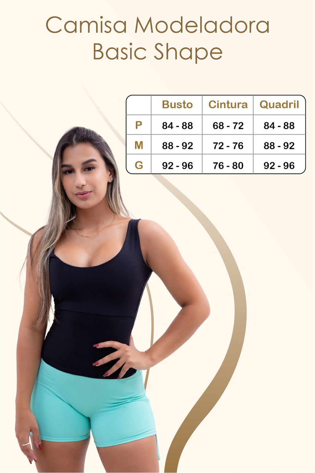 Camiseta Modeladora Basic Shape - Regata