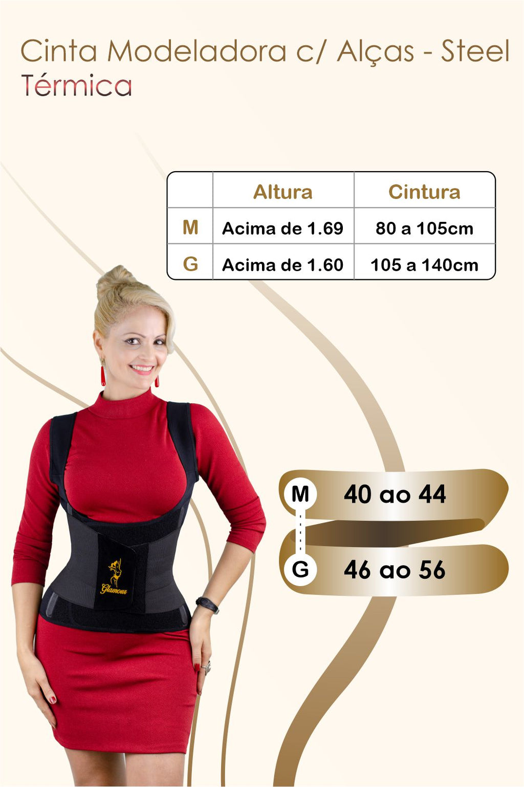 Cinta Modeladora com Barbatanas Reforçadas – Suporte e Alta Compressão | Glamour