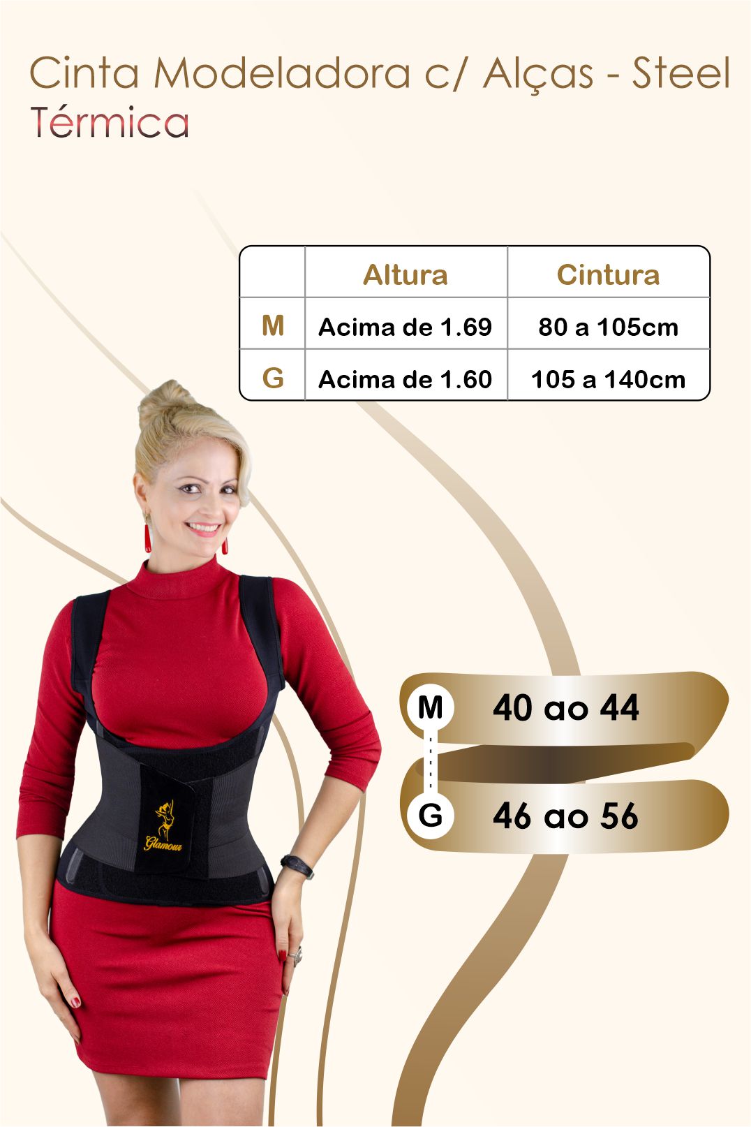 Cinta Modeladora com Barbatanas Reforçadas – Suporte e Alta Compressão | Glamour